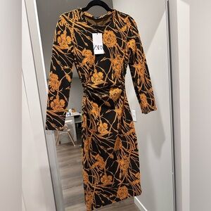 Zara Small black and yellow/orange dress.